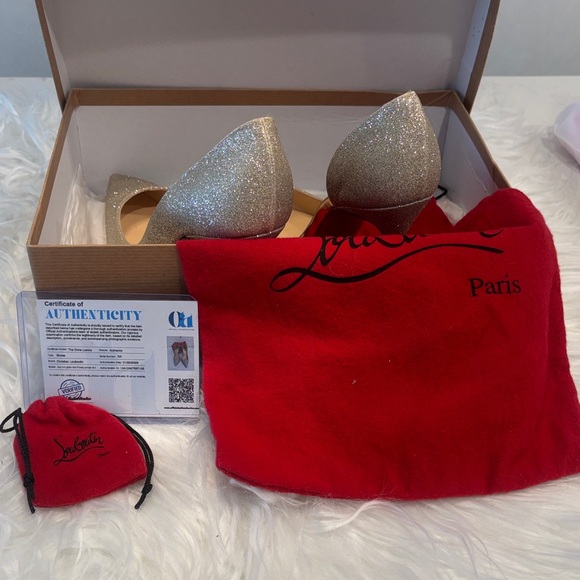 Christian Louboutin Iriza 100 d’orsay gold pumps - Picture 5 of 5